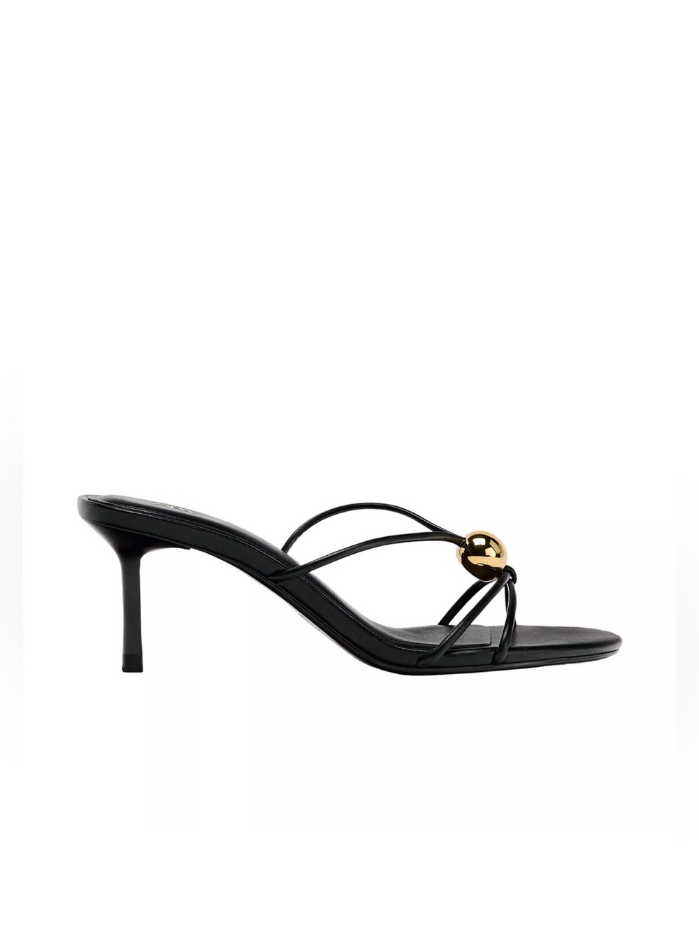 ZARA Black Metallic Detail Sandals